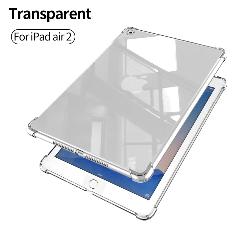 PZOZ для iPad 2/3/4 Силиконовый противоударный чехол прозрачный ТПУ для Apple, iPad 9,7 Air 2 Pro 10,5 Mini 4 3 2 1 чехол - Цвет: air2 Transparent