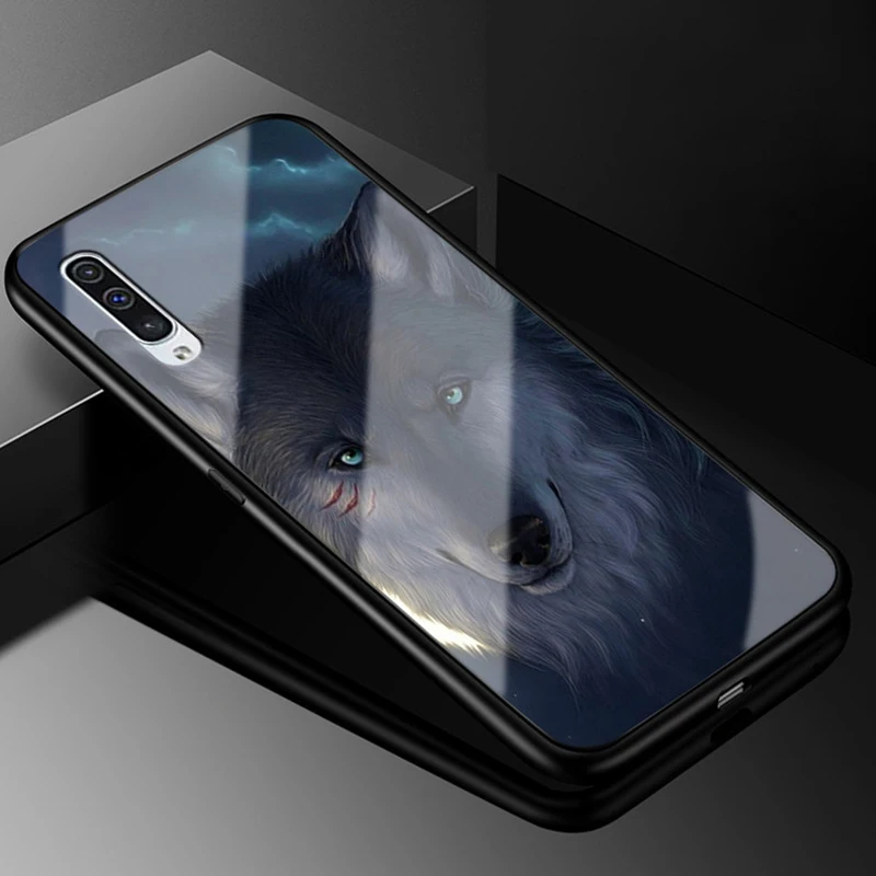 Для samsung Galaxy A50 чехол PC Пластиковый стеклянный чехол для телефона черный ТПУ бампер чехол для samsung Galaxy A50 A 50 A505F A505 чехол