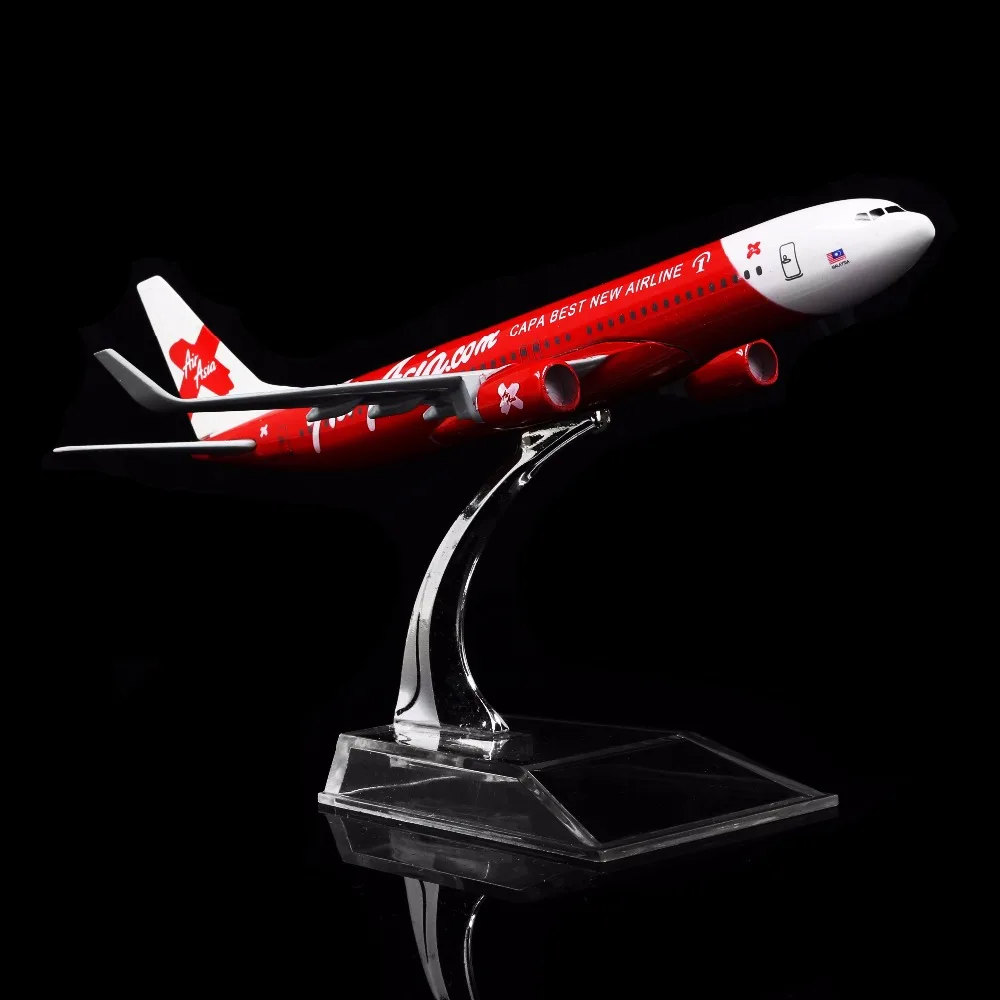 1:400 16 см AirAsia Airlines Boeing 737 металлическая модель самолета украшение офиса игрушка идея подарка