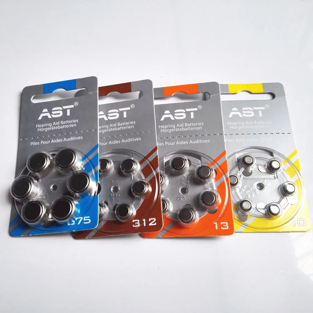 AST 60pcs Hearing Aid Batteries 675A Free Shipping! 1.4V Zinc Air 675/A675 PR44 Battery for BTE hearing aids | Красота и здоровье