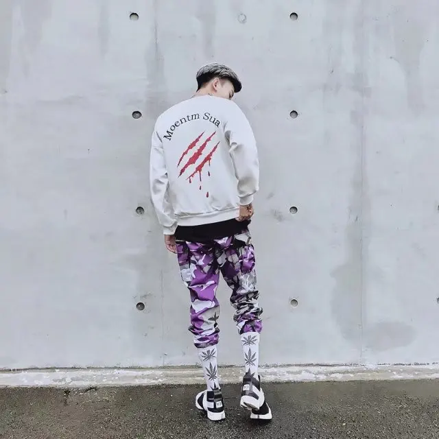 Men's Sweatshirt Hoodies Streetwear Blood Drop Hip Hop Casual Cotton Black white Dual Tone | Мужская одежда