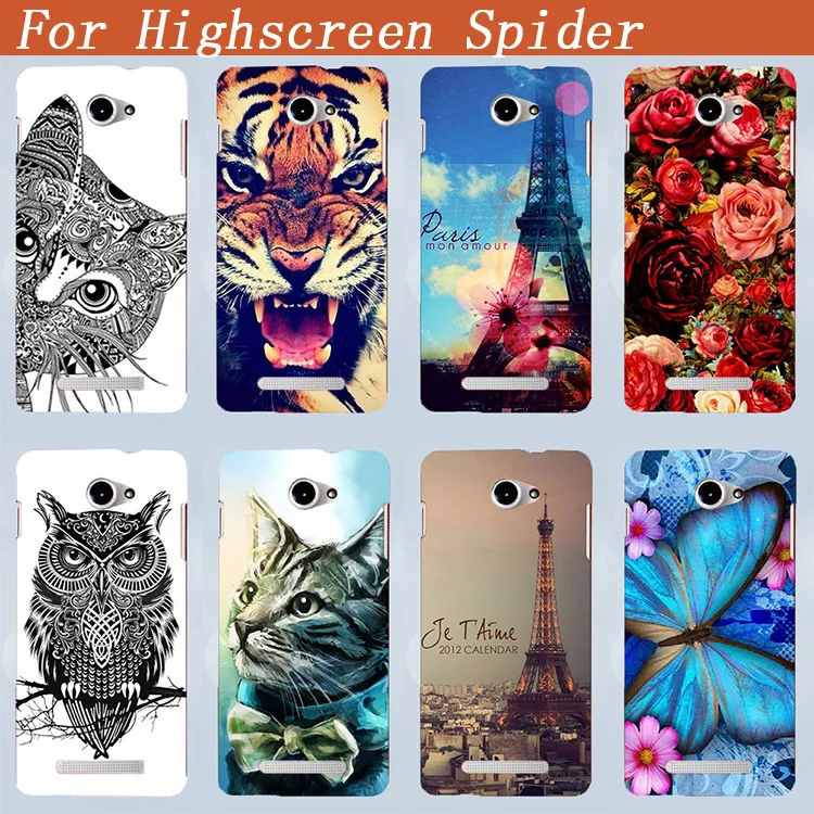 Модный мягкий чехол из ТПУ Для highscreen spider с 14 рисунками животных Эйфелева башня