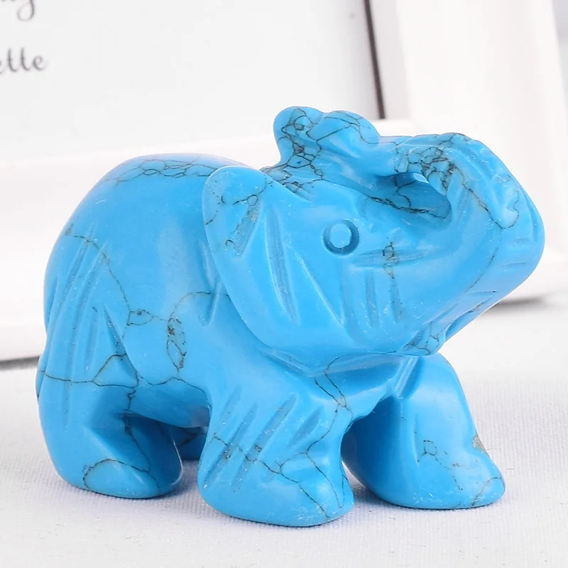 3 шт. минеральные целебные кристаллы статуэтки с голубым слоном howlite ремесло