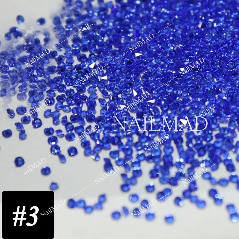 3 Blue 1400 шт./пакет 1,2 мм Циркон Стразы Micro конический Стразы мини ногтей Стразы украшения для ногтей - Цвет: 3 Blue