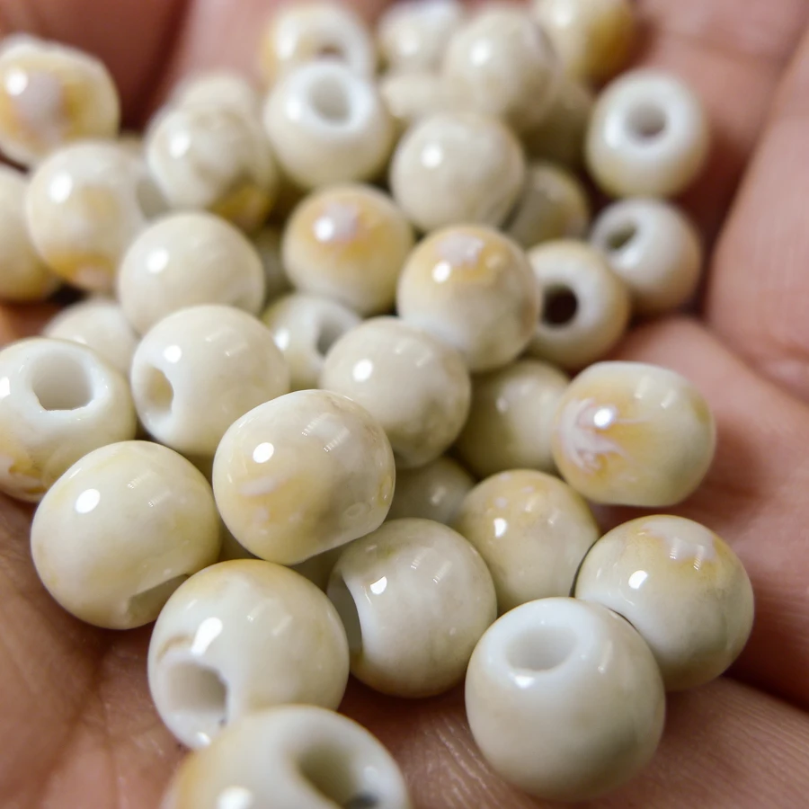 Керамические бусины Цзиндэчжэнь 8 #100 шт. не стеклянные цветочные фарфоровые для