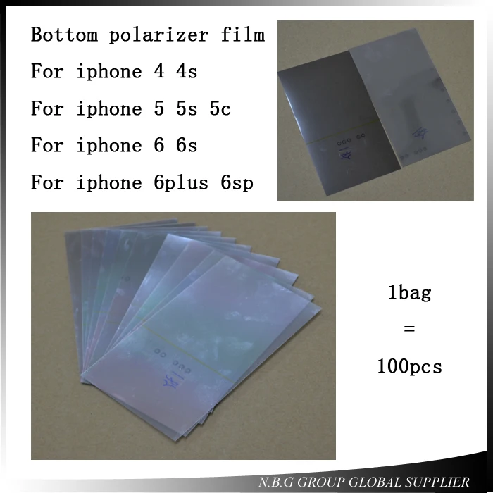 100 шт./лот ЖК-задняя поляризационная пленка для iPhone 4/5/6 6s 7/6p 6sp 7p Нижняя поляризация