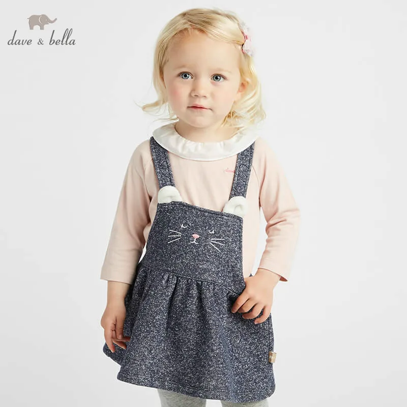 Dave bella autumn infant baby girl's strap dress birthday party suspenders toddler children clothes DBM7762 | Детская одежда и