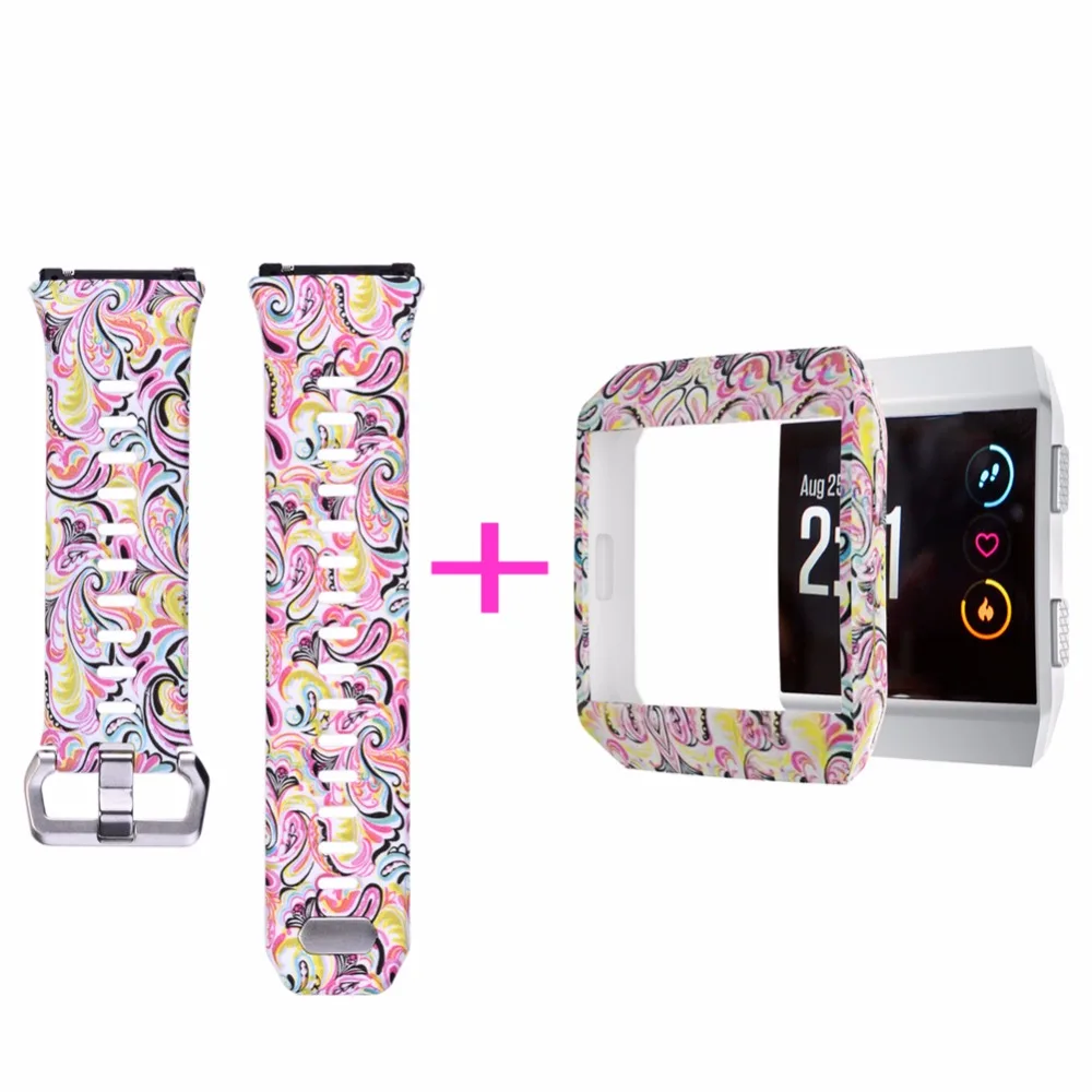 Bemorcabo для Fitbit ионический ремешок, мягкий силиконовый спортивный DIY Сменные аксессуары браслет ремешок с чехлом для Fitbit Ionic
