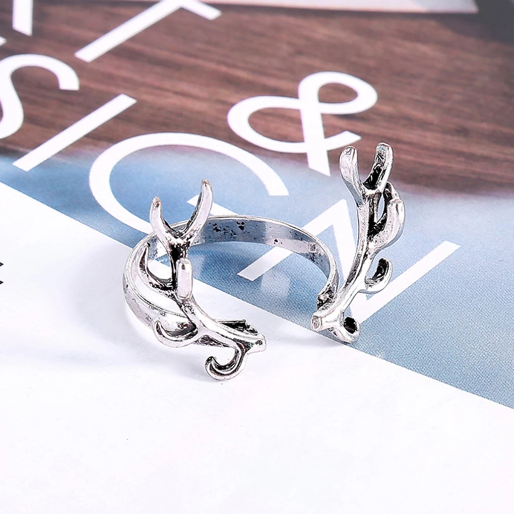 Ретро незамкнутый Стильный Олень Рог дизайн яркое кольцо в виде оленьего рога