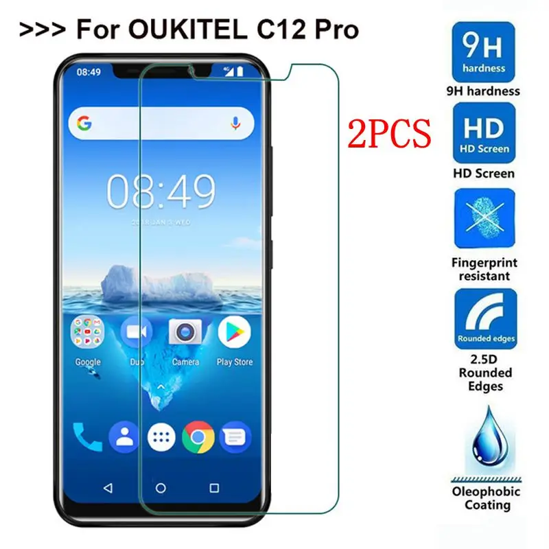 2 шт. полное покрытие закаленное Стекло для Oukitel C12 профессиональная защитная