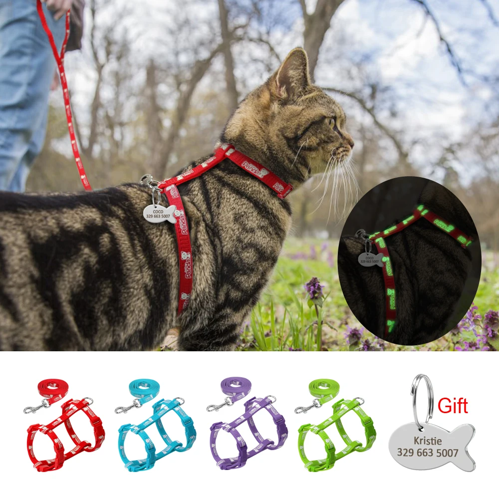 Регулируемый нейлоновый Светоотражающий Поводок для кошек и щенков|cat belt|cat harness