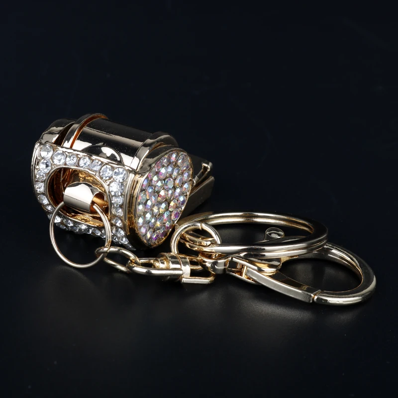 

dongsheng Wholesale Whistle Keychain Crystal Key Rings For Women Alloy Rhinestone HandBag Key Chain Car Key Holder-50