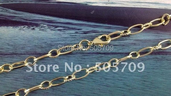 

10 шт Золотая пластина овальная звеньевая цепь ожерелья 24 "#20802
