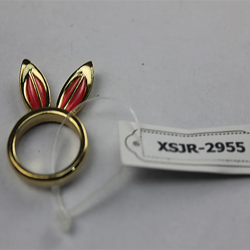 Милый маленький кролик уши моделирование кольцо из сплава золота девушка как