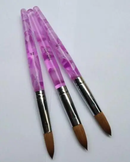 round size 20 1pcs 1 шт Nail Art Kolinsky СОБОЛЬ акриловая ручка с кисточкой из полимерного материала УФ Гель-лак DIY Живопись Рисунок Резьба Карандаш для маникюра, инструменты нет,#6#8#10#12#14#16 - Цвет: round size 20 1pcs