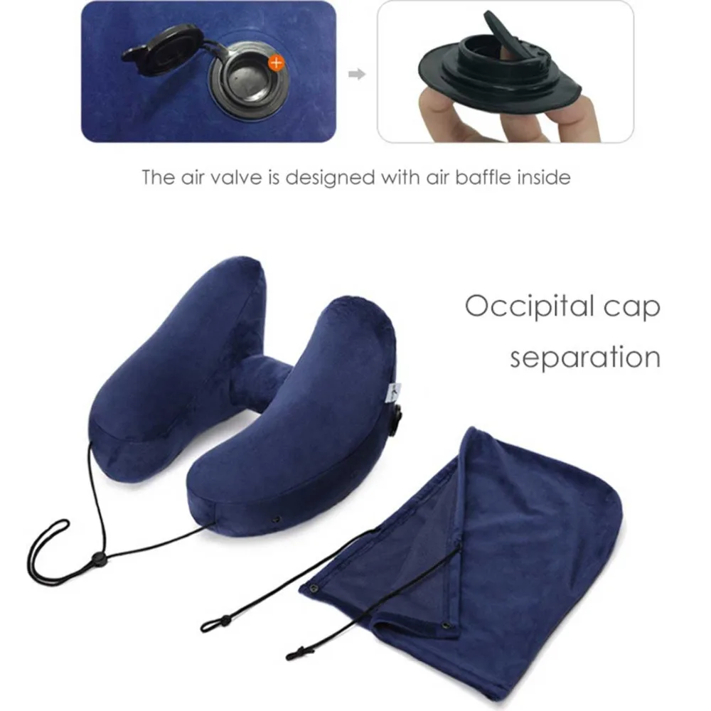 Creative H Inflatable Multifunctional Portable Foldable Outdoor Travel Neck Pillow Folding Airplane Car Office Sleeping Cushion | Дом и сад