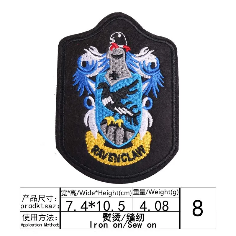 8 Cartoon Anime Embroidered Patches Cloth Sticker Hot Heat Transfer DIY Iron Sew On Clothing Bag Shoes - Цвет: 8