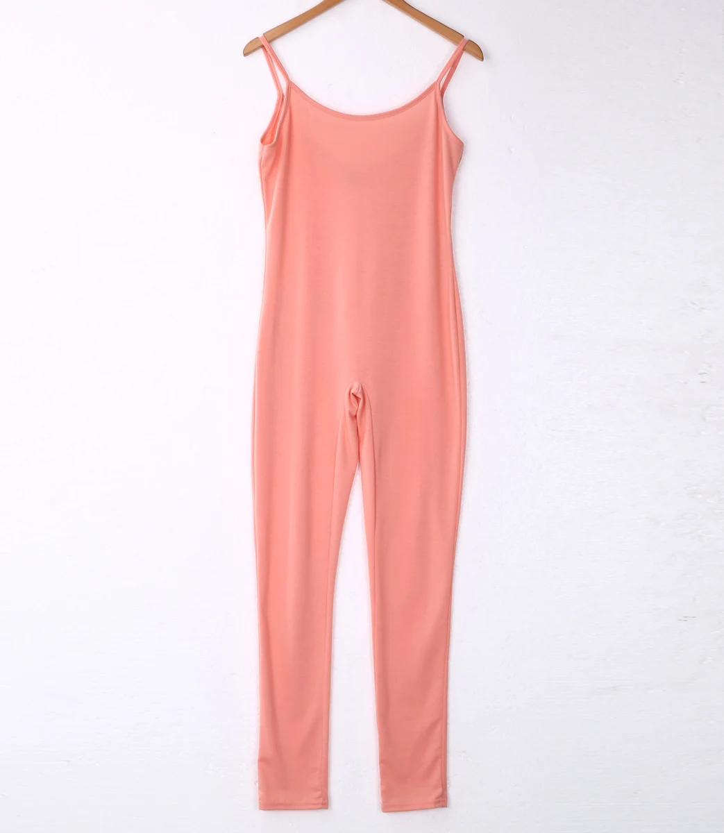 Сексуальный Женский Повседневный однотонный комбинезон без рукавов на тонких