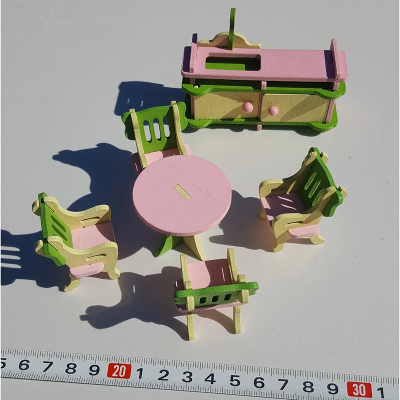 W002 новый детский подарок детская деревянная игрушка мебель кукольный дом Набор