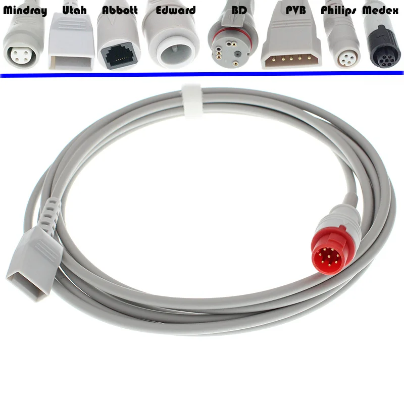

Use for 8pin Mennen IBP MONITOR the Argon/Medex/Smith/Abbott/Uath/Edward/BD/PVB/HP IBP pressure transducer adapter cable