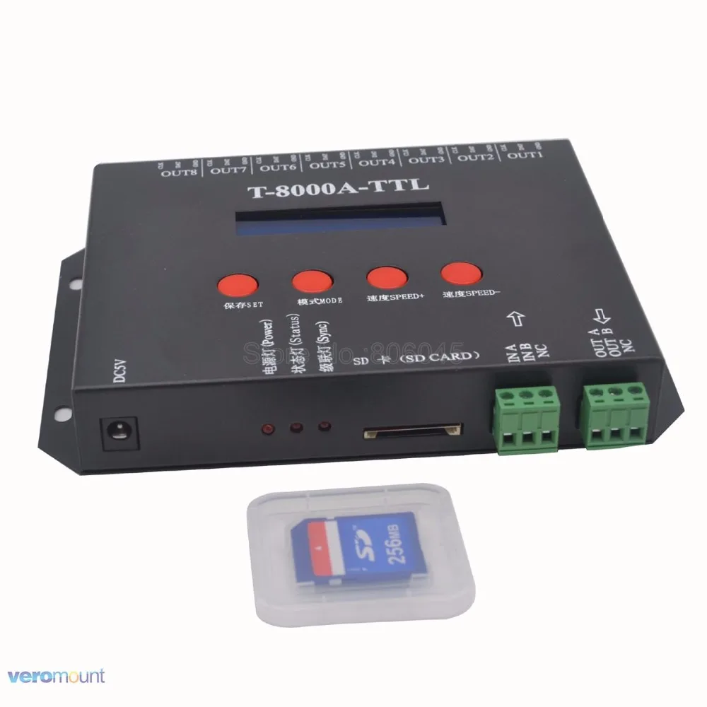 Светодиодный RGB контроллер T8000A 8192 пикселей для WS2812B WS2811 TM1804 LPD6803 IC Pixel светодиодной