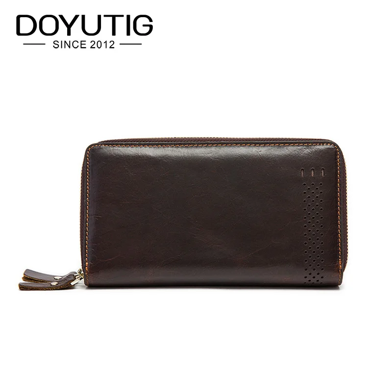 

DOYUTIG Hot Sale Men's Genuine Leather Clutches Business Style Long Money Purses For Male Fashion Card Holder Day Clutches B054