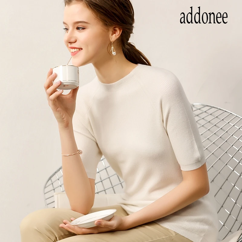 Женский короткий кашемировый свитер однотонный Модный Эластичный хлопковый