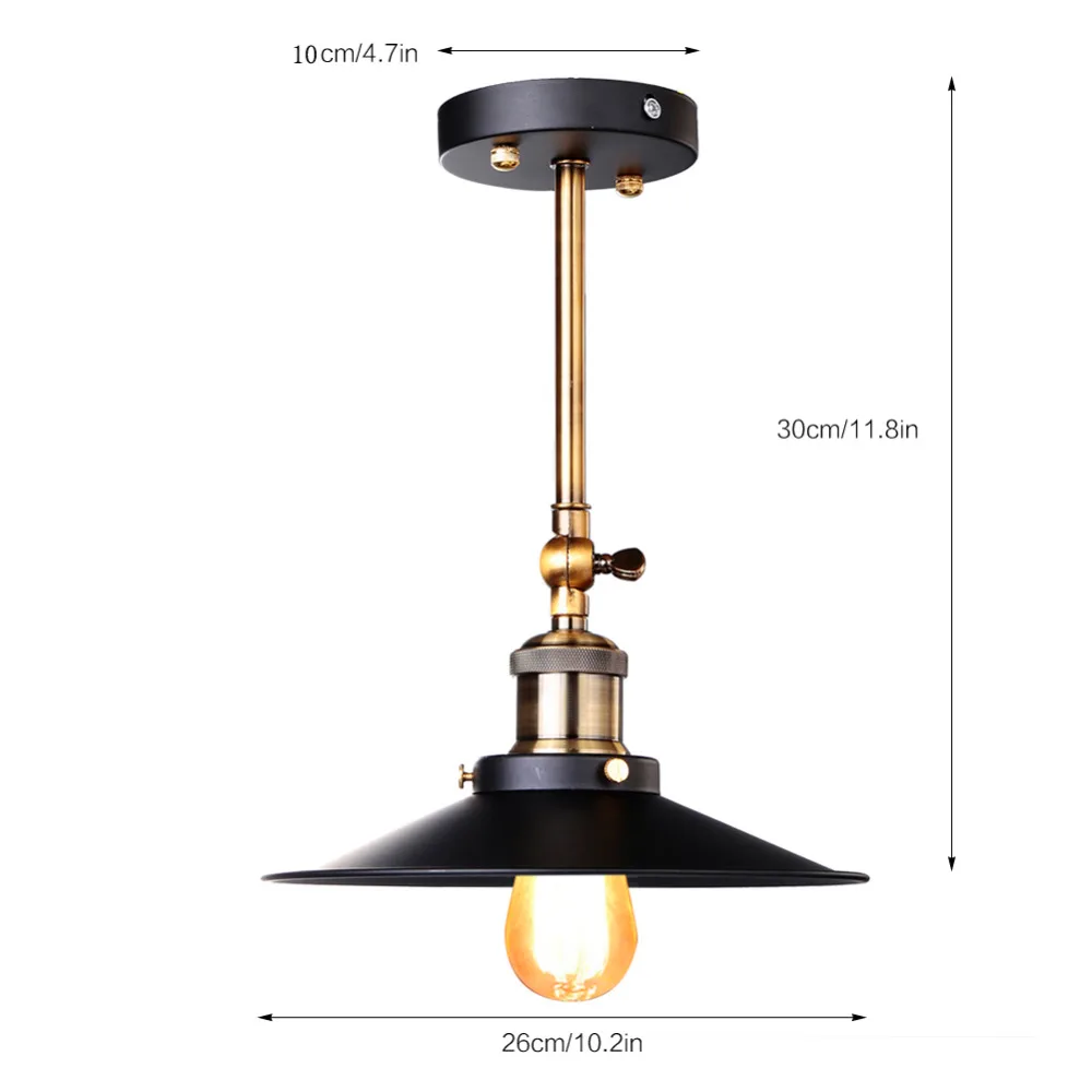 Fuloon Retro Industrial Edison Simplicity Light Wall Mount Sconces Aged Antique Brass Finish with Metal Shade Black-2 set | Освещение
