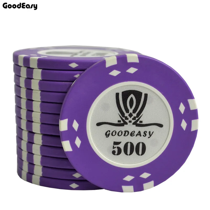 500 25 шт./лот AOM Texas Hold'em покер чип наборы с внутренним железом покер металлические монеты Монте Карло покер глина покер клуб аксессуары - Цвет: 500