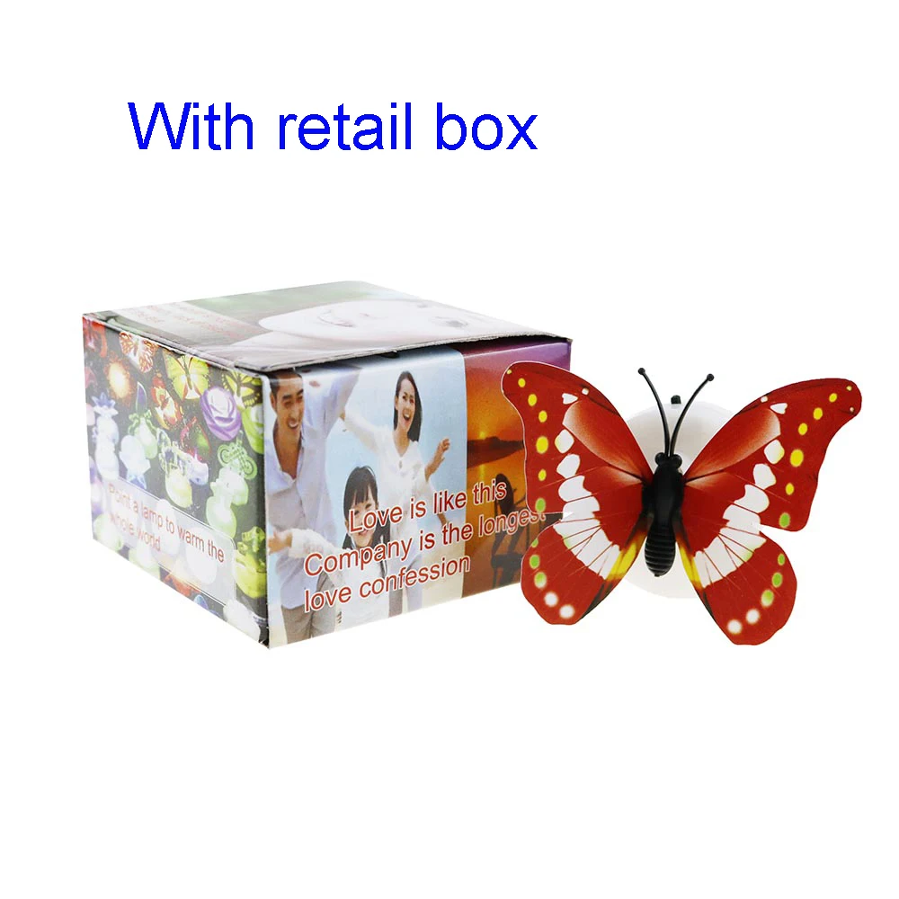 10 шт./лот цветные настенные наклейки в виде бабочек простой установке ночник для