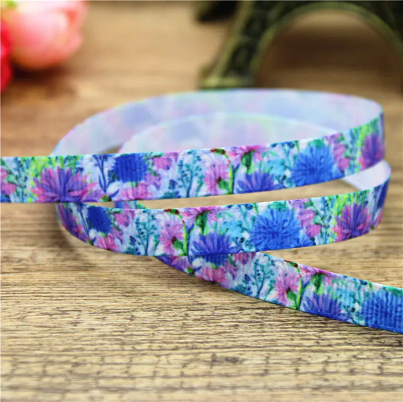 DHK 3/8 '' Цветы Роза вишня напечатаны корсаж ленты аксессуар hairbow головной убор DIY украшения OEM 9 мм B1558 - Цвет: 4