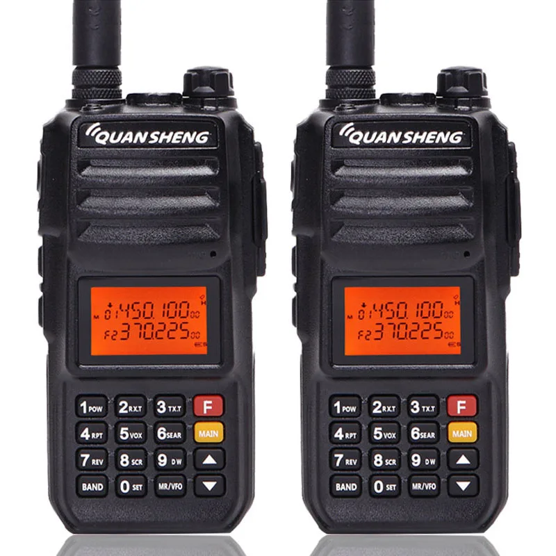 2 шт. Quansheng TG-UV2 PLUS Walkie Talkie высокой мощности 10 Вт 5 полос 136-174 МГц/Полиция 350-390MH/400-470 МГц 4000 мАч ветчина двухстороннее радио