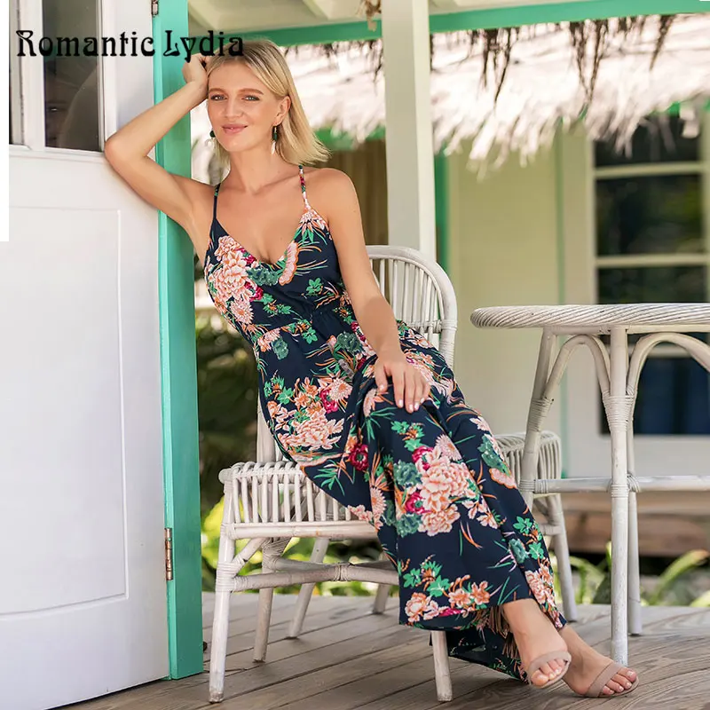 Тропический спагетти ремень платье пляж Винтаж Boho платья макси богемный