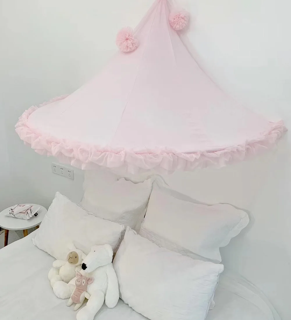without net Baby Girls Mosquito Net Tent Bed Canopy Curtains Toddler Infant Crib Netting Cot Mosquito Net Pink Grey White Kids Play Tents - Color: without net
