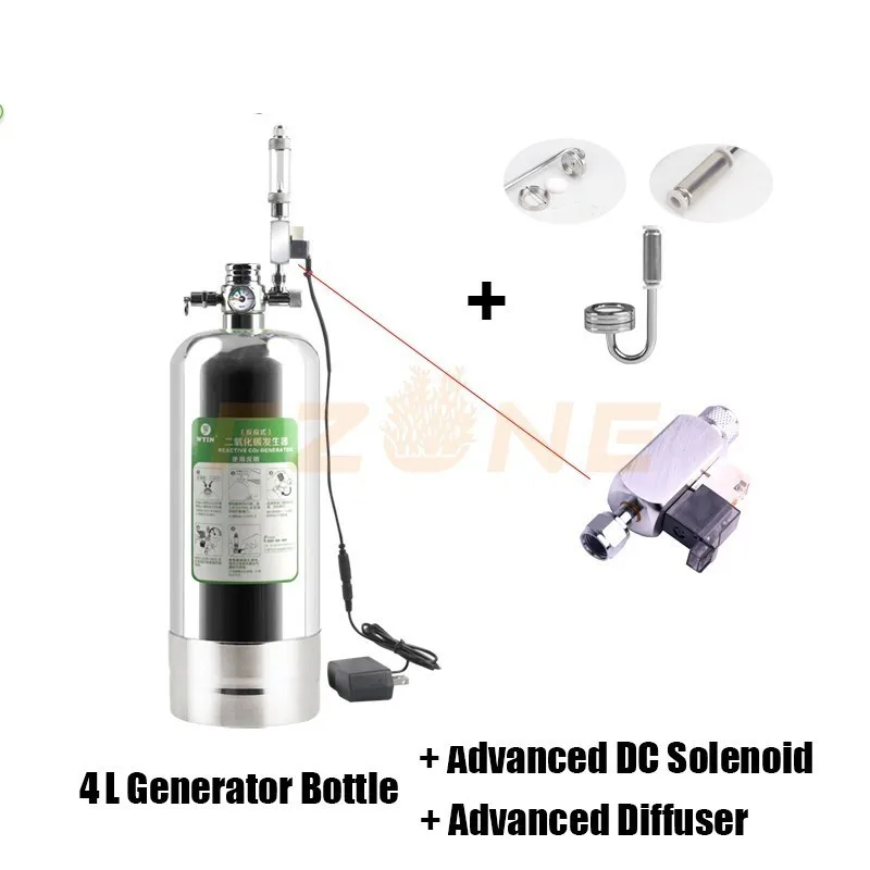 Аквариум CO2 DIY система Co2 генератор комплект с манометром пузырьковый счетчик фильтр и Soleonid(опционально - Цвет: 4L D