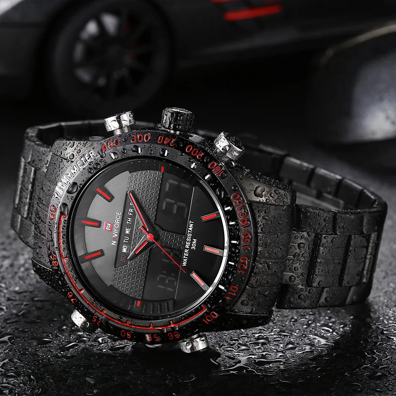 Часы наручные NAVIFORCE Мужские кварцевые роскошные брендовые водонепроницаемые