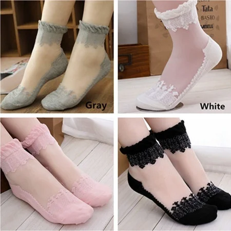 NIBESSER/кружевные носки до щиколотки с рюшами пикантные кружевные женские