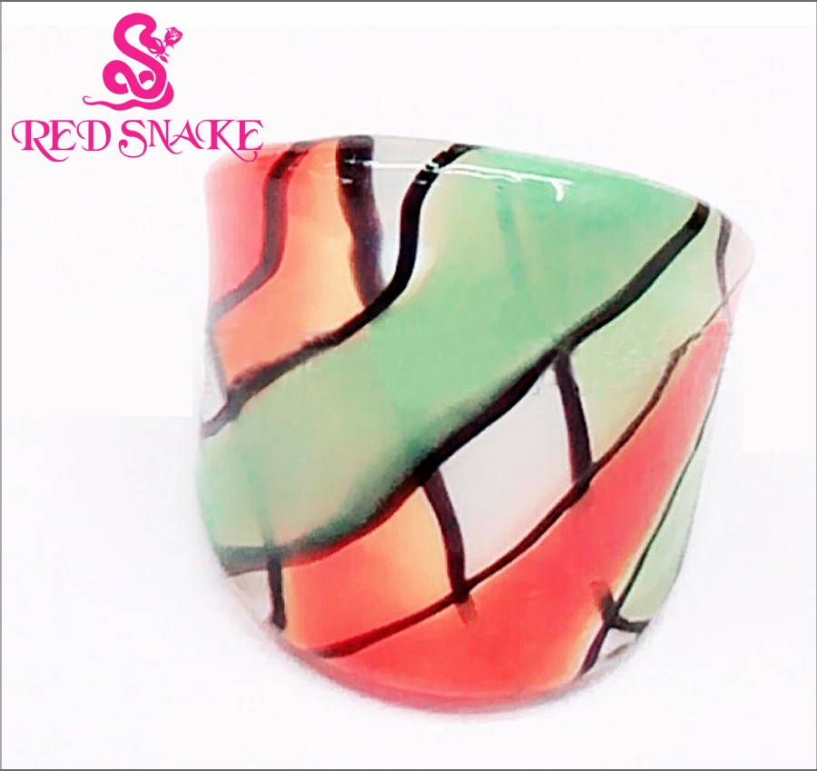 Модное кольцо с красной змеей ручной работы белого и нежного цвета кольца из