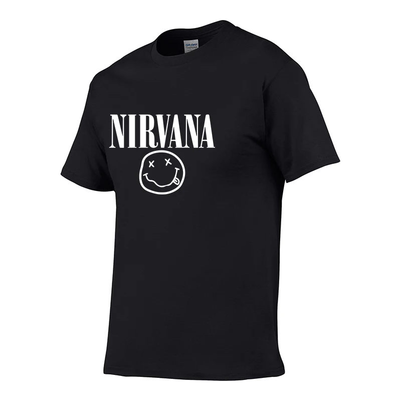 Новинка 2019 рок группа nirvana хип хоп Мужская футболка хлопок впитывающая пот с
