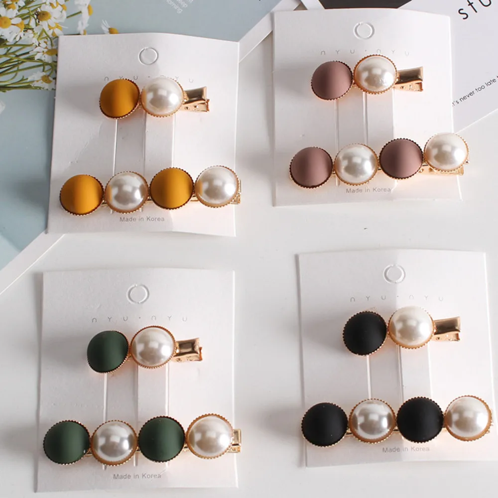 2 шт. Весенняя заколка-скраб для волос из бисера милая заколка с жемчугом