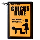 Mike86 цыплята правило мальчик сделать хорошие питомцы металлические знаки Декор стены дома Паб Металл Живопись Искусство B-123 смешанный заказ 20*30 см
