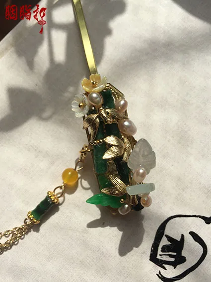 Зеленый бамбуковый Jadite палочка для волос tassel Hanfu костюм заколка аксессуары
