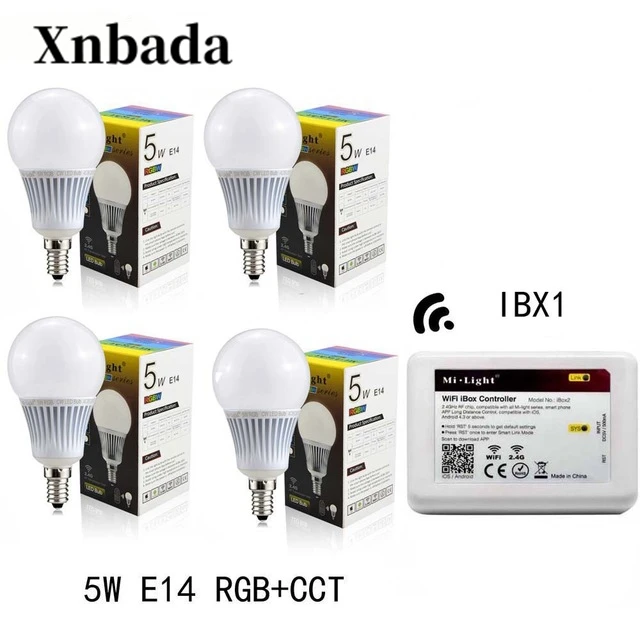 Mi Light Светодиодная лампа 5 Вт RGB + CCT E14 IBX2 RF удаленный Wifi Светодиодный прожектор с