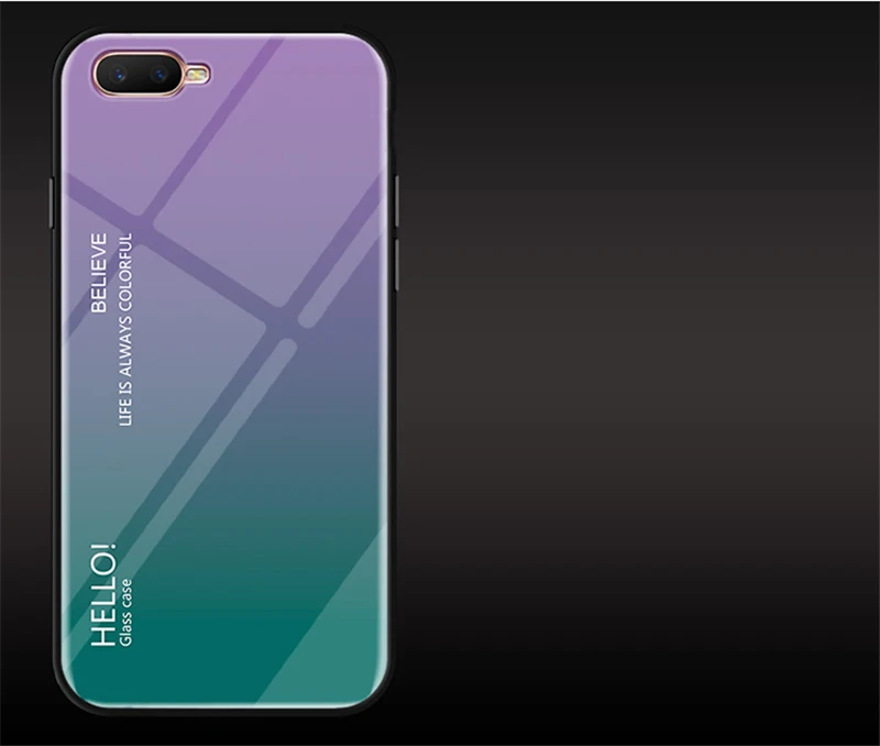 Градиентный чехол из закаленного стекла для OPPO RX17 Neo силиконовый чехол ТПУ Рамка жесткая стеклянная задняя крышка для OPPO RX 17 Neo противоударный чехол