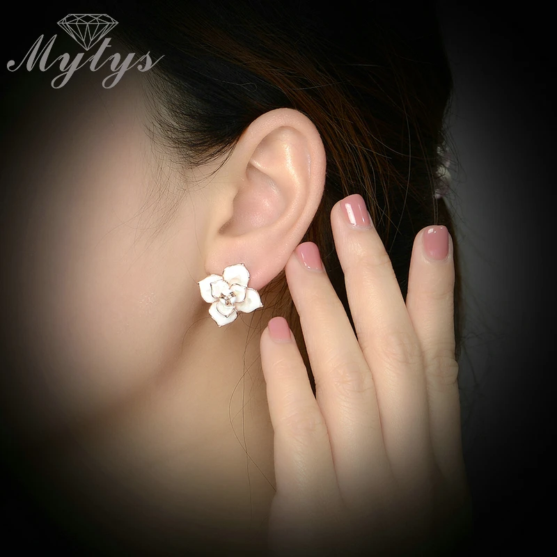 Женские серьги Mytys модные пусеты высокого качества с цветами CE293|flower earrings for