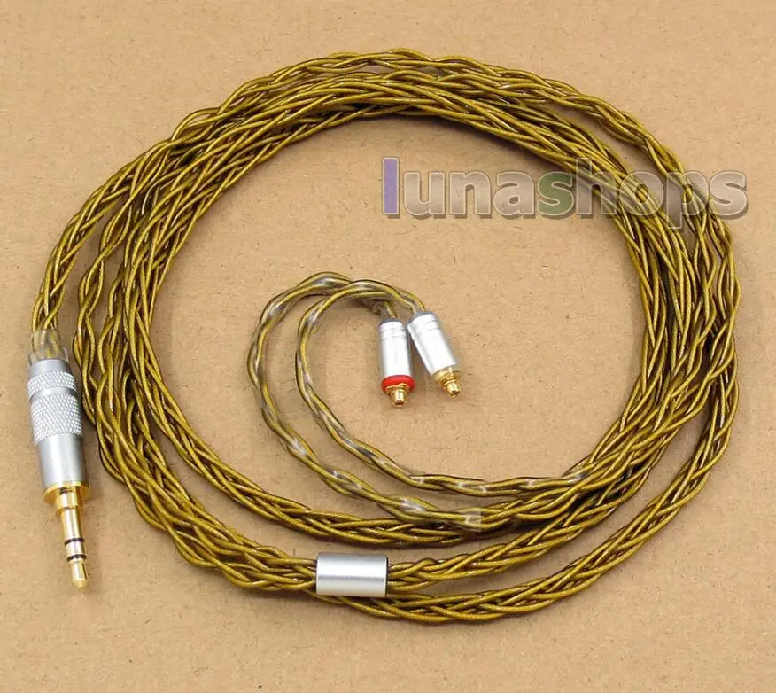 3.5mm brown LN005965 8 ядер очень мягкий 7N OCC чистого серебра+ Позолоченные наушники кабель для Shure se535 se846 se425 se215 MMCX - Цвет: 3.5mm brown