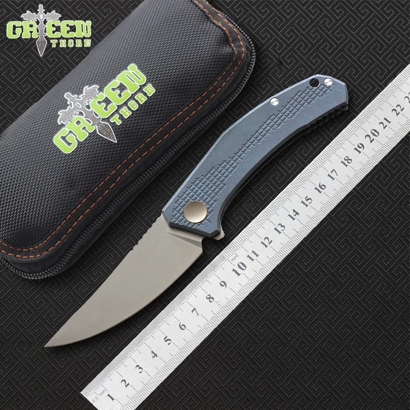 Green Thorn джинсы Флиппер складной нож m390 стали TC4 Титан с ручкой для улицы кемпинга