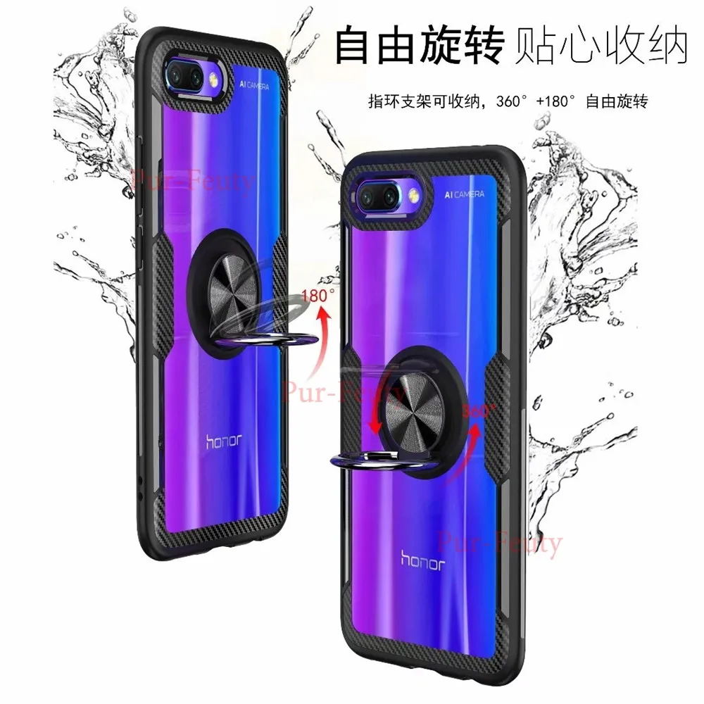 Для huawei Honor 10 COL-L29 COL-L29A с кольцом-подставкой, магнитная Прозрачная защитная задняя крышка для huawei Honor10 COL L29 L29A TL10