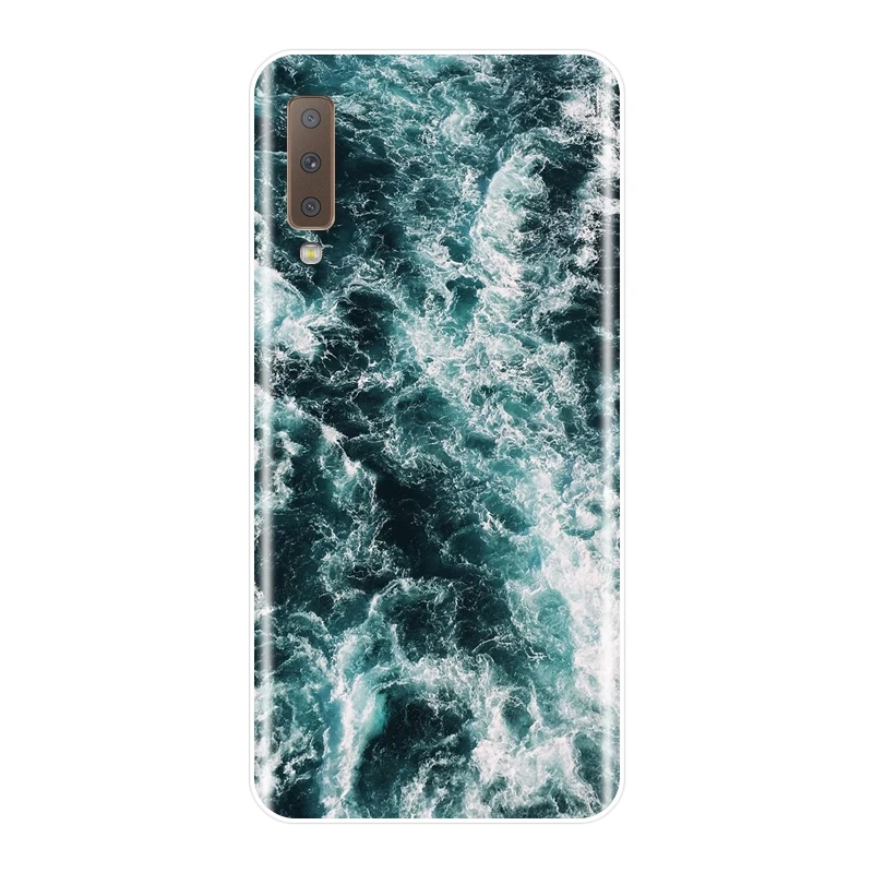 Мягкий силиконовый чехол Wave Ocean для телефона Samsung Galaxy A5 A7 2018 A6 A8 Plus задняя крышка A3