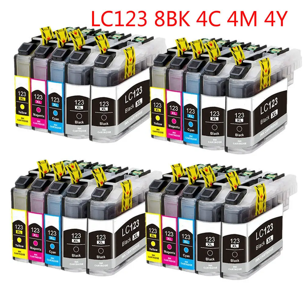 8BK 4C 4M 4Y LC123 XL совместимые картриджи для Brother сколы DCP-J4110DW MFC J4410DW J4510DW - Цвет: 8BK 4C 4M 4Y